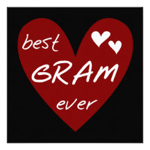 Rotes Herz-beste Gramm-überhaupt T-Shirts und Gesc Einladung