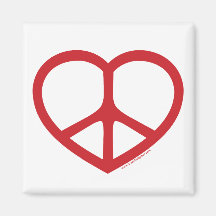 Rotes Herz der Liebe, Friedenszeichen Kühlschrankmagnete