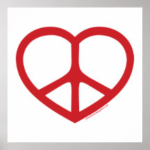 Rotes Herz der Liebe, Friedenszeichen Posterdrucke