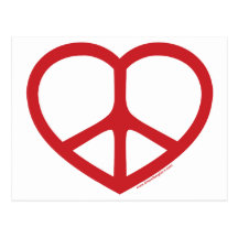 Rotes Herz der Liebe, Friedenszeichen Postkarten