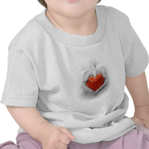Rotes Herz in den Händen, i-Liebe, die Sie formen Shirts