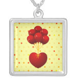 Rotes Herz mit Ballonen, Halskette