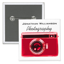 Rotes Kamera-Fotografie-Geschäft Anstecknadelbuttons