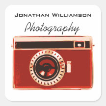 Rotes Kamera-Fotografie-Geschäft Sticker
