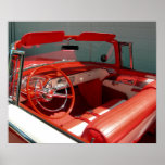 Rotes klassisches Vintages Auto-Plakat