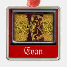 rotes Monogramm E Weihnachtsbaum Ornament