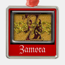 rotes Monogramm Z Weihnachtsornament