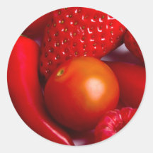 Rotes Obst und Gemüse Aufkleber
