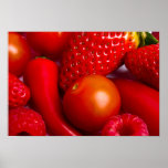 Rotes Obst und Gemüse Druck/Plakat