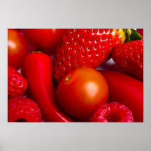 Rotes Obst und Gemüse Druck/Plakat