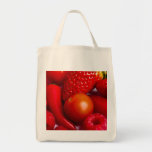 Rotes Obst und Gemüse Einkaufstüte Einkaufstasche