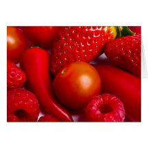 Rotes Obst und Gemüse Karte