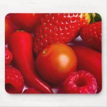 Rotes Obst und Gemüse Mousepad