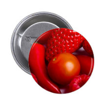 Rotes Obst- und GemüseKnopf-Abzeichen Anstecknadel