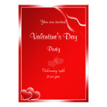 Rotes Party Herz Valentines Tages Einladungskarte