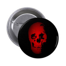 Rotes Schädel-Skelett Anstecknadelbutton