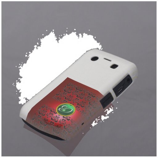 Rotes schwarzes Grün DES DAMAST-EDELSTEIN-MONOGRAM Blackberry Case