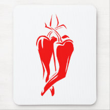 rotes Tanzen des Chilipfeffers zwei abstrakt Mousepad