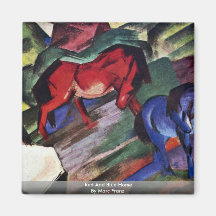 Rotes und blaues Pferd durch Marc Franz Magnete