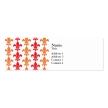 Rotes und orange Lilien-Muster Visitenkarten Vorlagen
