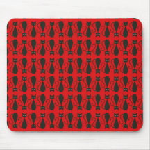 Rotes und schwarzes Goth Katzen-Muster Mauspads
