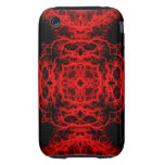 Rotes und schwarzes Muster iPhone 3 Tough Cover