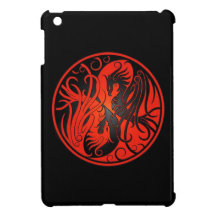 Rotes und schwarzes Yin Yang Phoenix