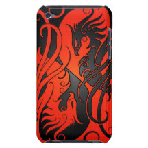 Rotes und schwarzes Yin Yang Phoenix Case-Mate iPod Touch Hülle