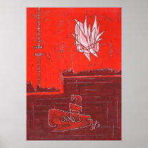 rotes Unterseeboot Posterdrucke