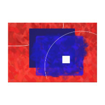 Rotes w blaues weißes abstraktes der Leinwand 36x2 Gespannte Galerie Drucke