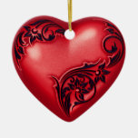 Rotes w Schwarzes der Herz-Rolle- Ornamente