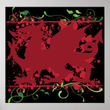 Rotes Waliser-Drache-Plakat