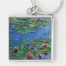 Rotes Wasser-Lilien, Claude Monet Schlüsselanhänger