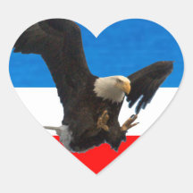 ROTES WEISSES UND BLAUES EAGLE HERZAUFKLEBER