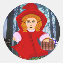 Rotkäppchen Runder Sticker
