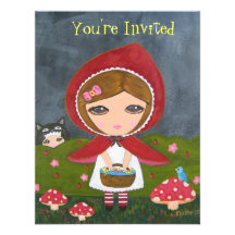 Rotkäppchenbedtime-Geschichten-Party Personalisierte Ankündigungskarten