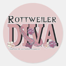 Rottweiler DIVA Runde Sticker