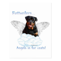 Rottweiler Engel Postkarte