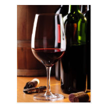 Rotwein Postkarte