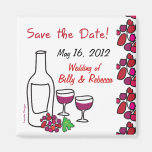 Rotwein-Save the Date Magnet Kühlschrankmagnete