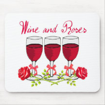 ROTWEIN UND ROSEN-DRUCK MAUSPAD