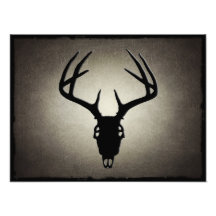 Rotwild-Jagd-Schädel mit den Geweihen Kunstfoto