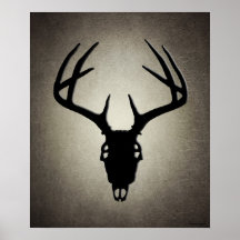 Rotwild-Jagd-Schädel mit den Geweihen Plakatdrucke