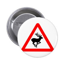 Rotwild-Überfahrt-Zeichen für Jäger Anstecknadelbuttons