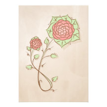 Roze bloem illustratie gepersonaliseerde uitnodigingen