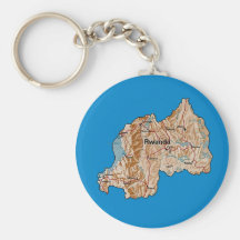 Ruanda-Karte Keychain Schlüsselband