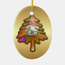Rückseite Ho ho Weihnachtsbaum Weihnachtsornament