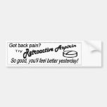 Rückwirkendes Aspirin Auto Sticker