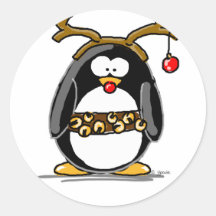 Rudolph-Pinguin Runder Sticker
