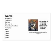 Rudyards- Kiplingstärke des Satzes ist der Wolf Visitenkarten Vorlage